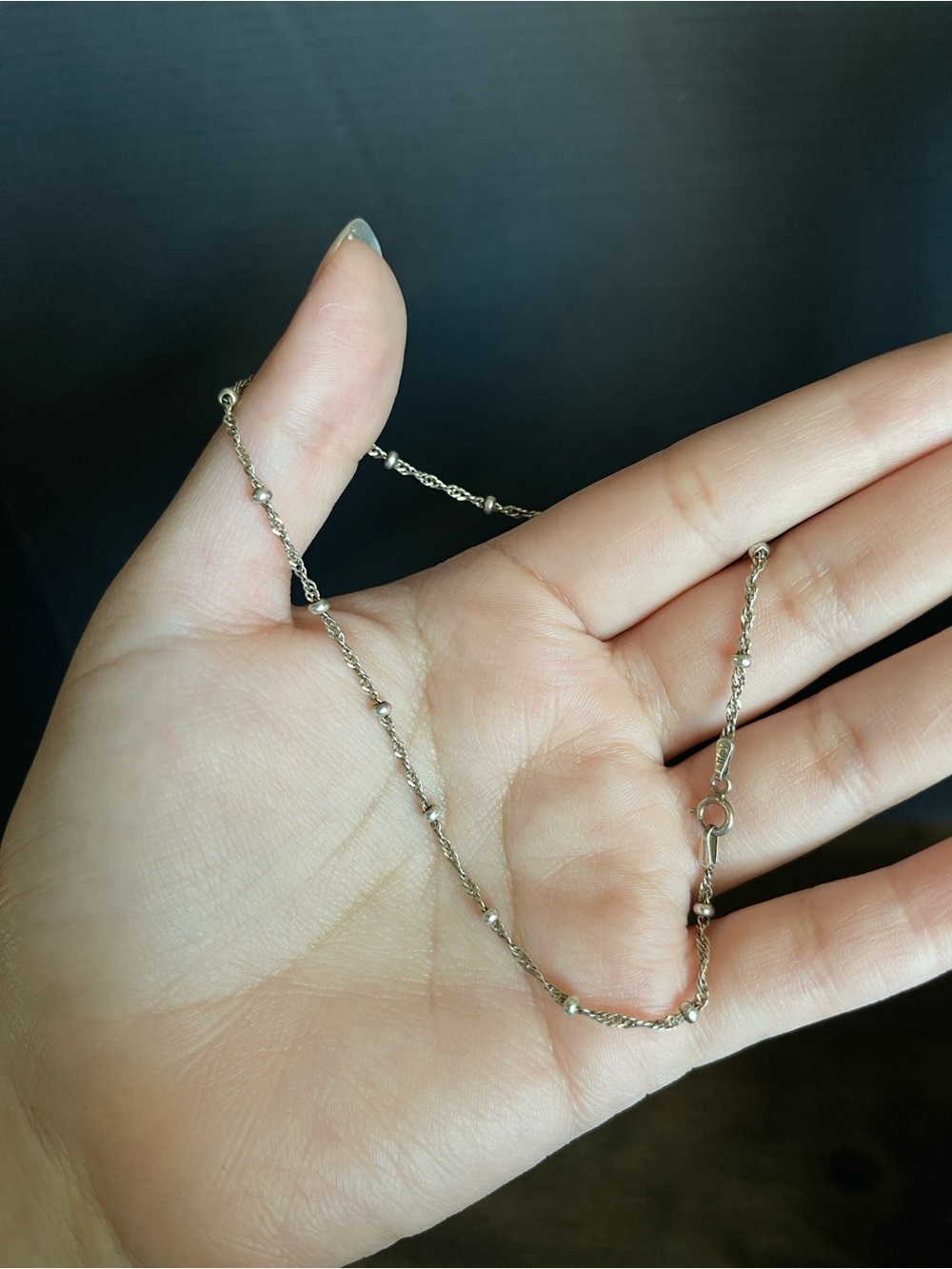 Sterling silver danecraft dainty anklet bracelet 10 inch long - Picture 3 of 7